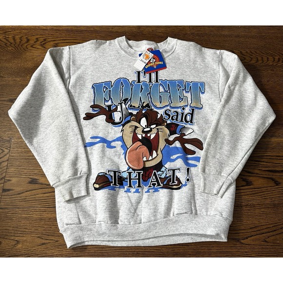 Vtg Looney Tunes Taz Warner Bros 1997 Sweatshirt 